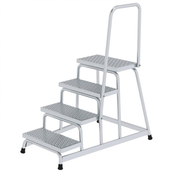 Trittleiter mit vier Stufen und Haltebügel