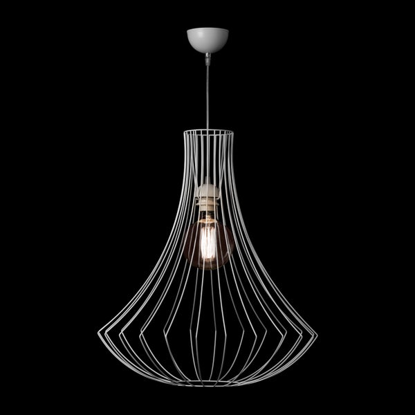 Moderne skandinavische Designlampe Hängelampe in Weiß 60 cm | Wohnzimmer Esszimmer Leuchte