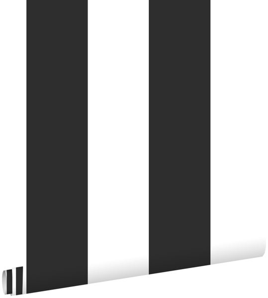 ESTAhome Tapete Streifen Schwarz-Weiß - 53 cm x 10.05 m - 139111