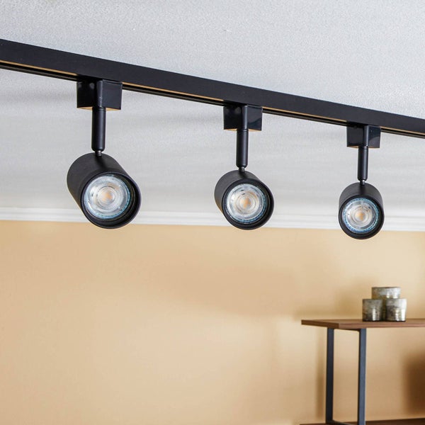 PRIOS Stromschienenleuchte Jorell (Modern) in Schwarz aus Aluminium (3 flammig, GU10) - 1-Phasen Stromschiene Stromschienenstrahler Wohnzimmerleuchte
