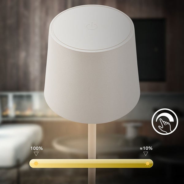 LED Tischlampe Akku LED Tischleuchte Dimmbar Kabellos Touch Aussen/Innen