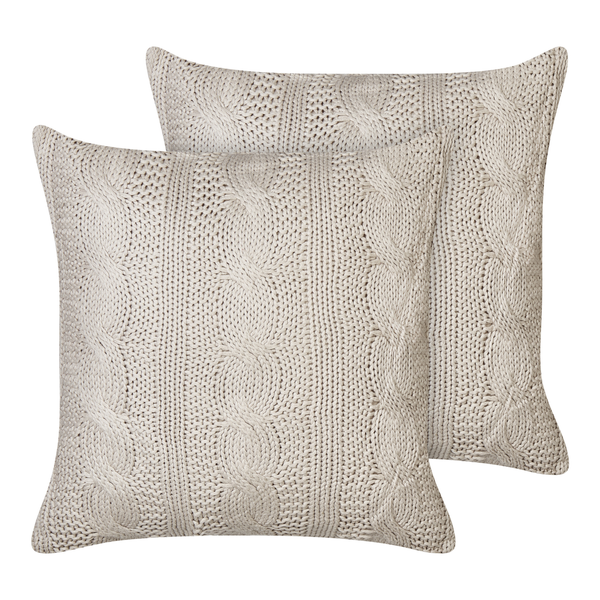 Dekokissen 2er Set CONSTYLIS Baumwolle 45 x 45 cm Taupe Ohne Muster