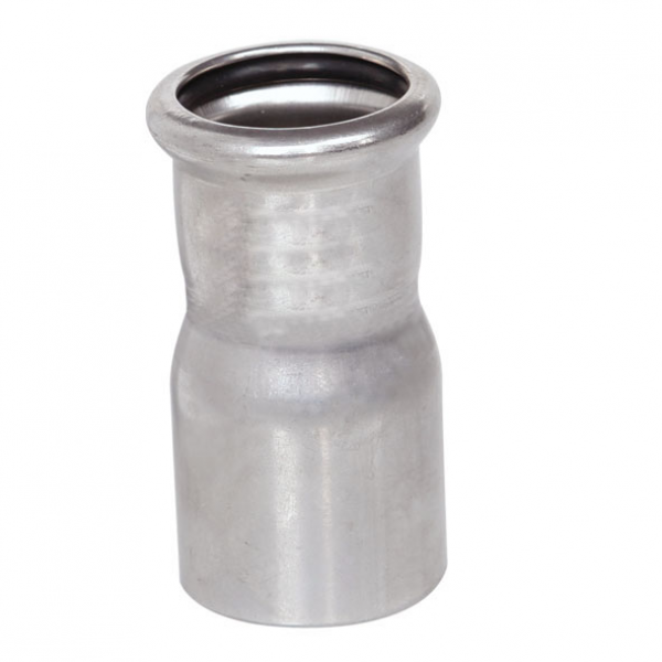 Pressfitting aus Edelstahl, Muffe für Rohrverbindungen.