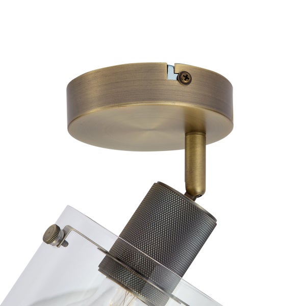 Deckenleuchte aus Metall und Glas