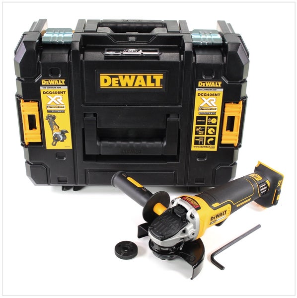 DeWalt Akku-Winkelschleifer DCG406NT 18 Volt XR bürstenlos mit TSTAK Koffer und Zubehör.