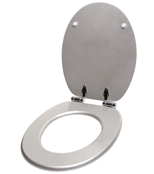 WC-Sitz Absenkautomatik Glitzer Silber