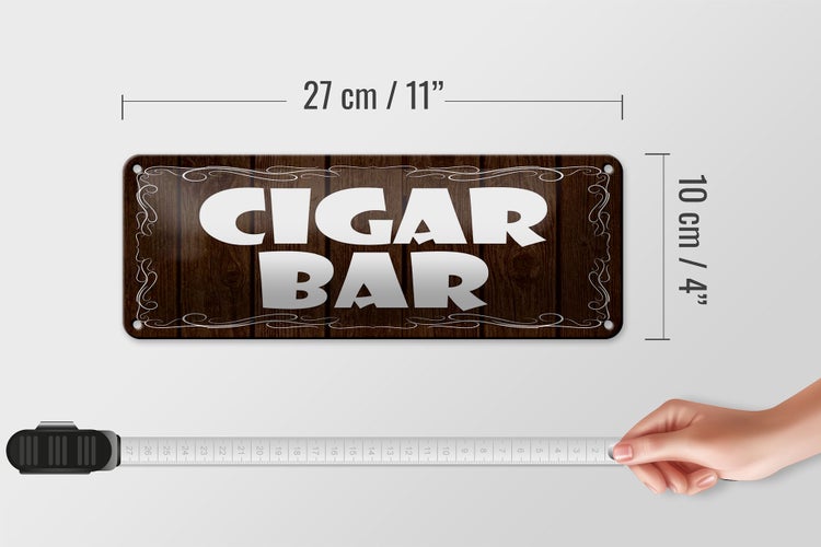 Blechschild Spruch 27x10cm Cigar Bar Zigarrenbar Dekoration