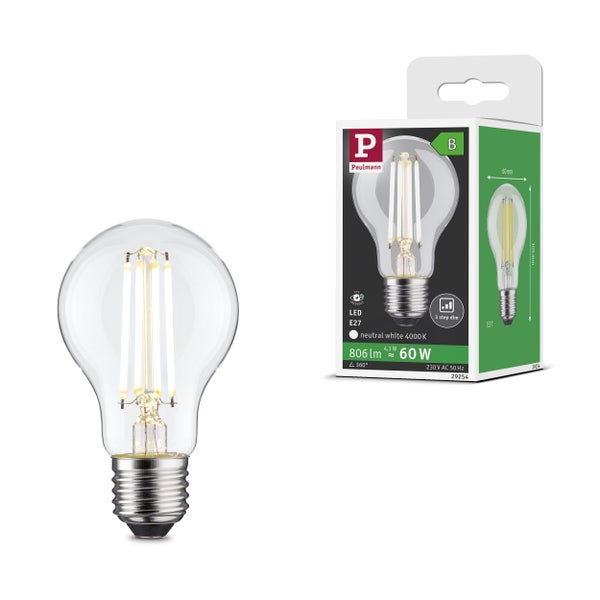 Klare LED Lampe mit E27 Fassung