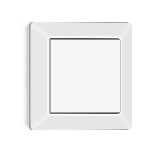 Quadratischer Lichtschalter mit Rahmen in flachem Design fuer die Unterputzmontage