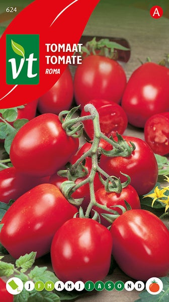 Roma Tomaten auf einer Packung