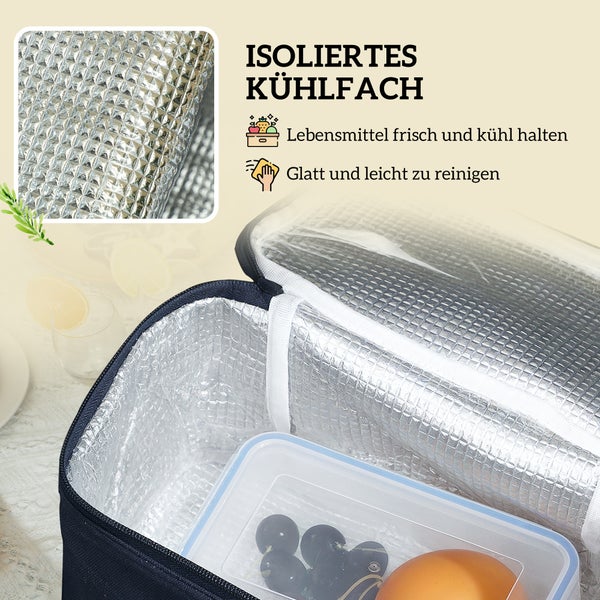 Outsunny Picknickkorb aus Weidenholz Picknickkoffer für 4 Personen mit Isoliert Kühlfach Picknickdecke Besteck Set, Picknick Set Komplettset für Camping Strand Weihnachten Naturholz
