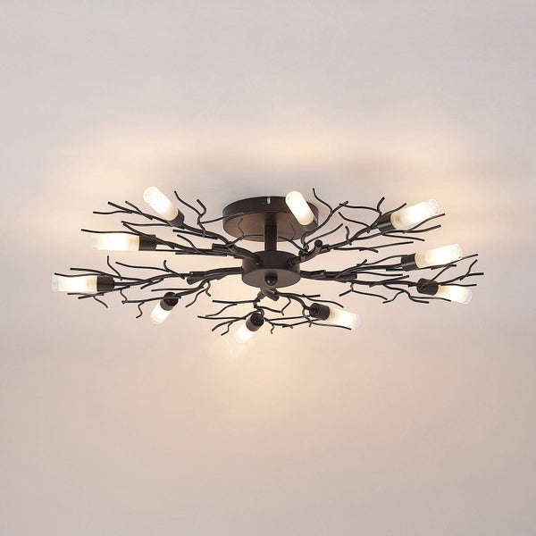 Lindby Deckenlampe Bigna (Modern) in Braun aus Metall (10 flammig, G9) - Deckenleuchte Lampe Wohnzimmerleuchte