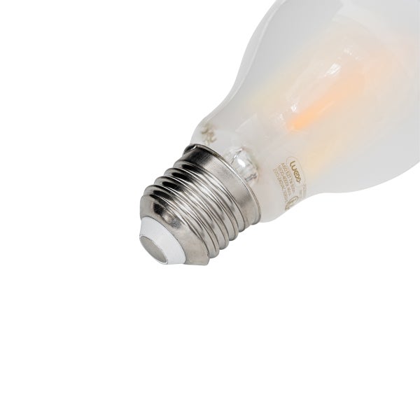 LUEDD LED-Leuchtmittel A60, E27-Sockel, mattiertes Glas, 7 Watt, 806 Lumen, 1800 bis 4000 Kelvin.