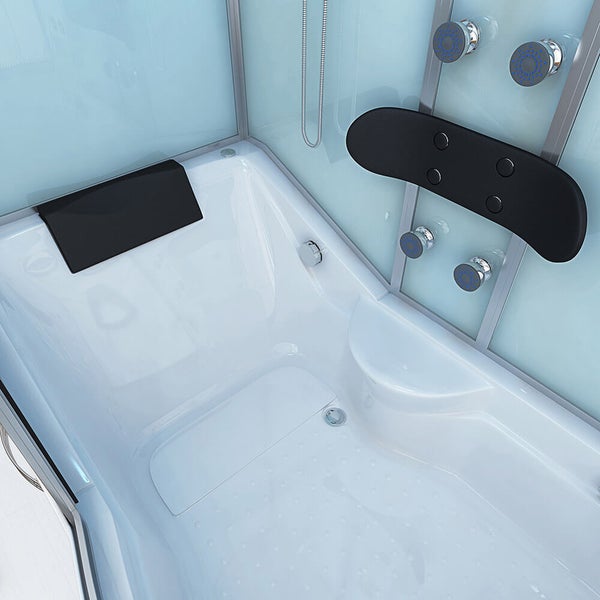Home Deluxe - Duschtempel All IN 2in1 - Weiß, 170 x 90 x 220 cm Rechts - inkl. Regendusche, Fußmassage, Radio und Zubehör I Duschkabine Fertigdusche Badewannenkombination, Duschtempel