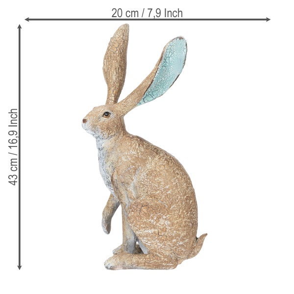 Dekofigur Hase, sitzend, 43 cm hoch