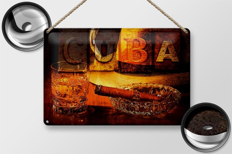 Blechschild Spruch 30x20cm Cuba Zigarre Rum Havanna