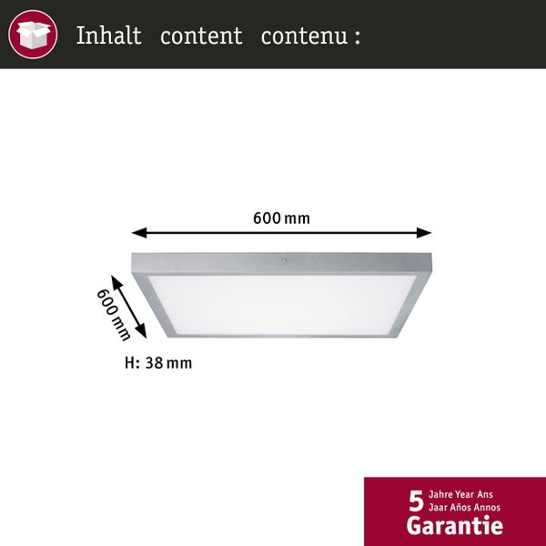 Quadratische Deckenleuchte an einer Decke