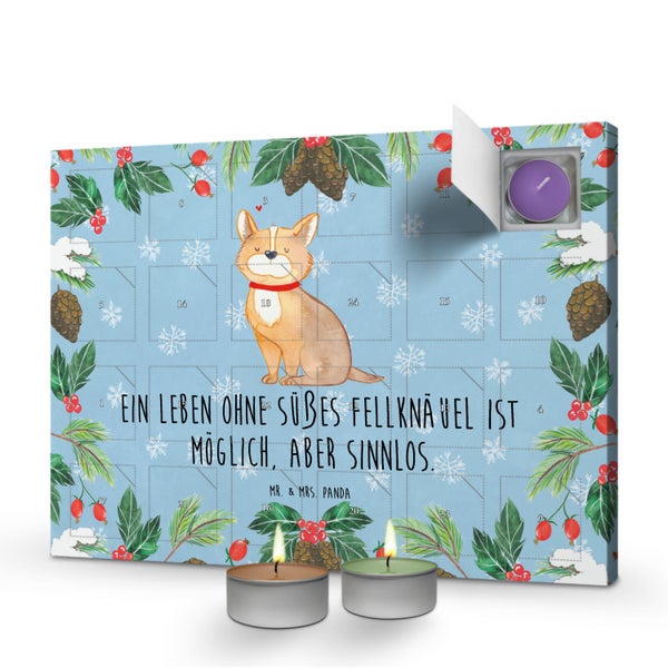 Mr. & Mrs. Panda Duftkerzen Adventskalender Hund Glück - Blau Pastell