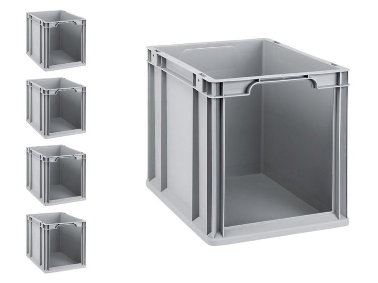 PROREGAL SparSet 5x Eurobox NextGen Store HxBxT 32 x 30 x 40 cm 30 Liter Front Offen Eurobehälter Transportbox
