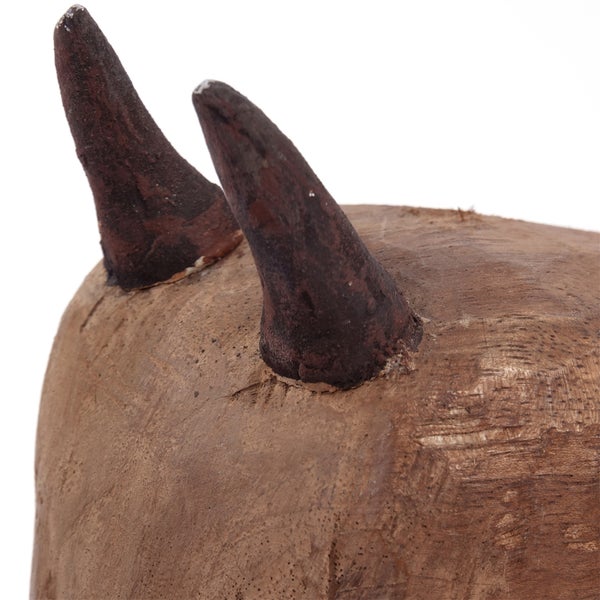 Skulptur Bull Mangoholz natur-schwarz