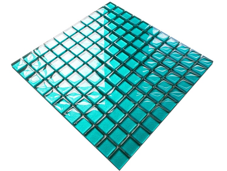 Glasmosaik auf Netz für Bad und Küche 30cm x 30cm  - Hydrangea blue