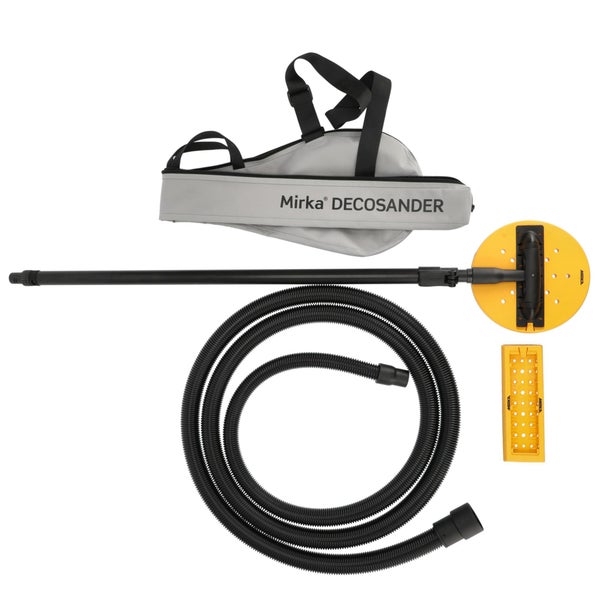 Mirka DecoSander staubfreier Stabschleifer für glattes Wand- & Deckenfinish, Trockenbau, Detailarbeiten / 80x230mm & Ø 225mm Schleifteller / Klett
