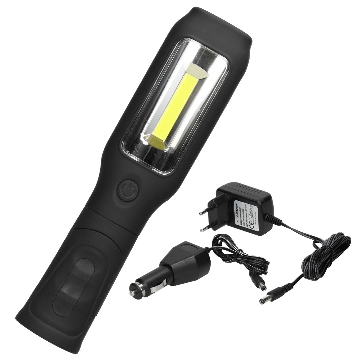 ECD Germany LED COB 3W Arbeitsleuchte Akku | mit Magnet | drehbare Griff | inkl. 2 Haken | Arbeitslampe Handlampe Schwenklampe Taschenlampe Werkstattlampe KFZ