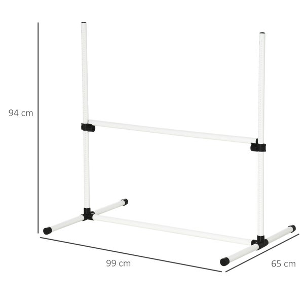 PawHut Agility-Ausrüstung, L99 x B65 x H94cm, Kunststoff, Weiß