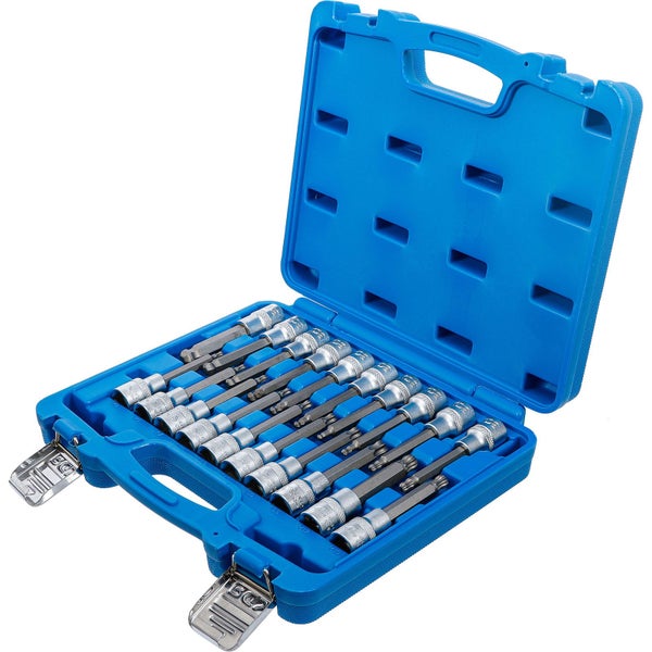 BGS Bit-Einsatz-Satz Antrieb Innenvierkant 12,5 mm (1/2) Innensechskant, T-Profil (für Torx), Innenvielzahn (für XZN) mit Kugelkopf 20tlg. - 5170