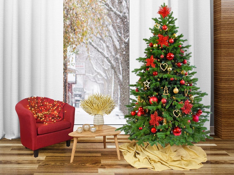 Set Weihnachtskugeln 106 Stück in Luxusbox WEIHNACHTSSTERNE für Weihnachtsbäume 120-210 cm