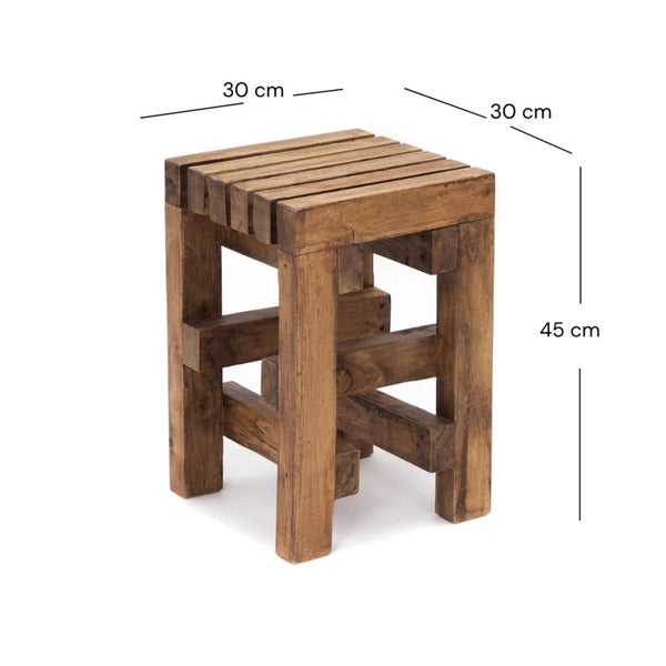 Hocker aus Holz, 30 x 30 x 45 cm