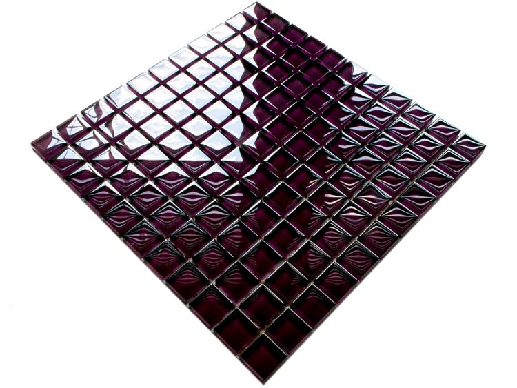 Glasmosaik auf Netz für Bad und Küche 30cm x 30cm  - Purple eggplant