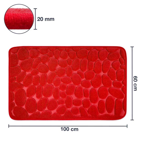 Rechteckige Badematte, Steindesign, 100 x 60 Zentimeter, Dicke 20 Millimeter