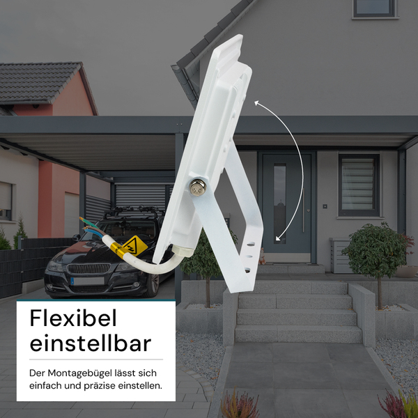 Weißer LED-Strahler mit Montagebügel