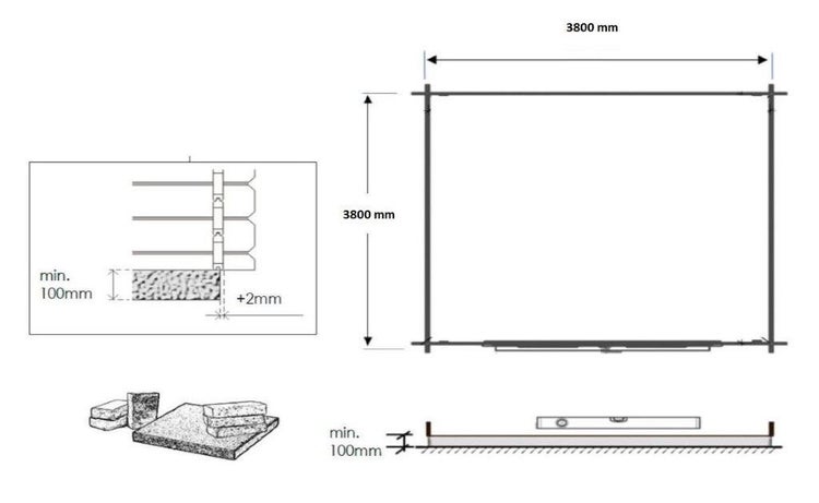 Gartenhaus, Gerätehaus 16m2 - 4x4m - 40mm