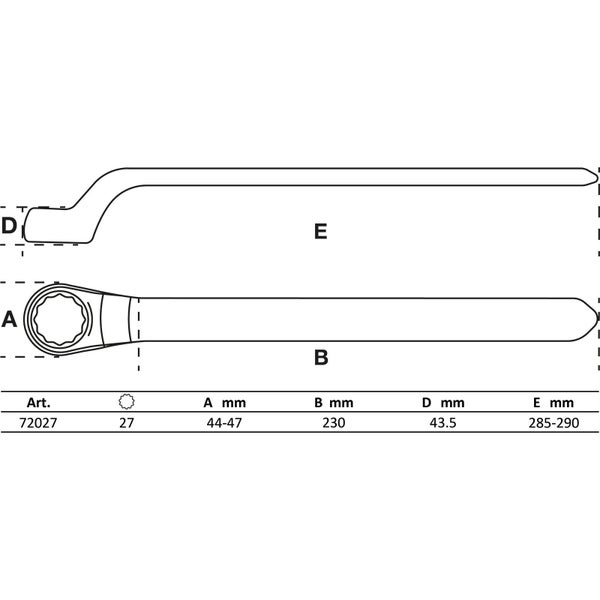 BGS VDE-Einringschlüssel tief gekröpft SW 27 mm - 72027