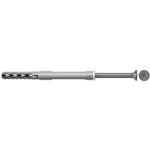 Fischer 50x Langschaftdübel SXR 10 x 200 mm T mit Sicherheitsschraube nicht rostender Stahl A4 46286