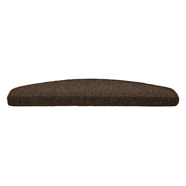 FLOORDIREKT Stufenmatte London - mit Umkettelung - Dunkelbraun - Halbrund - 23,5 x 65 cm