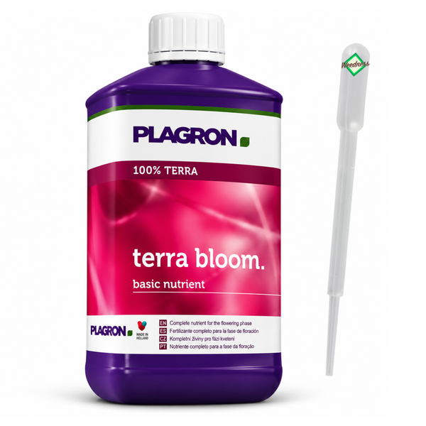 Plagron Terra Bloom Basisnährstoff Dünger für die Blütephase in einer Flasche mit Dosierpipette