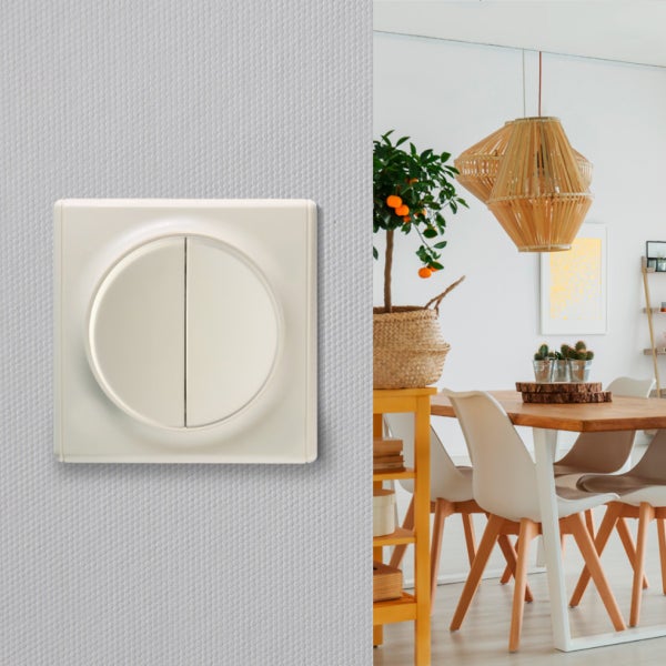 Doppelwippschalter fuer den Innenbereich zur Unterputzmontage an der Wand