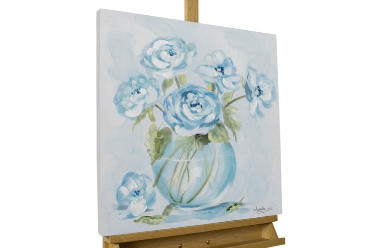 Handgemaltes Gemälde Acrylfarbe 60x60cm Blau