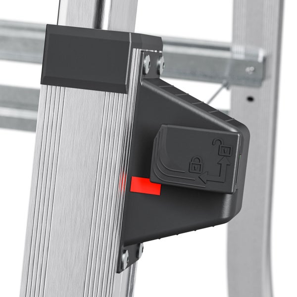 Detailansicht einer Leiter mit Verriegelungsmechanismus