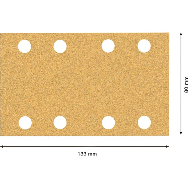 Bosch 10x Expert C470 Schleifpapier mit 8 Löchern für Schwingschleifer 80 x 133 mm G 60 - 2608900878