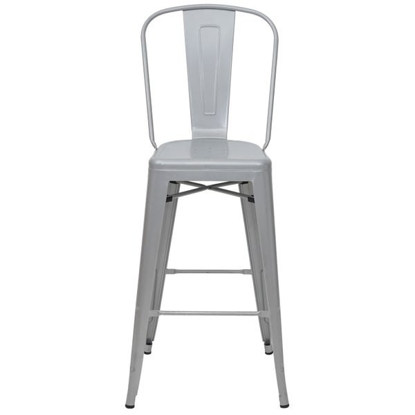 Metall-Barhocker mit Rückenlehne