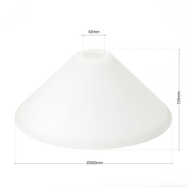 Lampenschirm aus Glas, konische Form