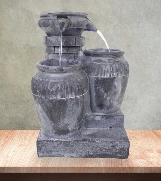 Zimmerbrunnen Tischbrunnen Dekobrunnen FoBrocca Led H: 29,5 cm 10910