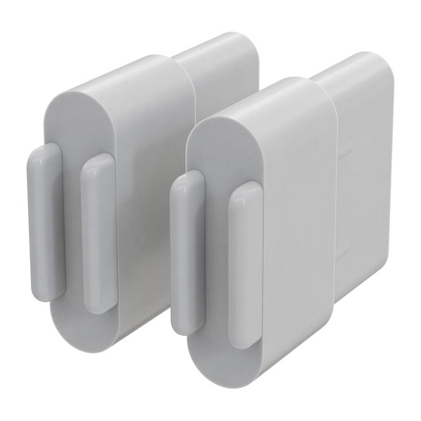 Zwei weiße selbstklebende Haken