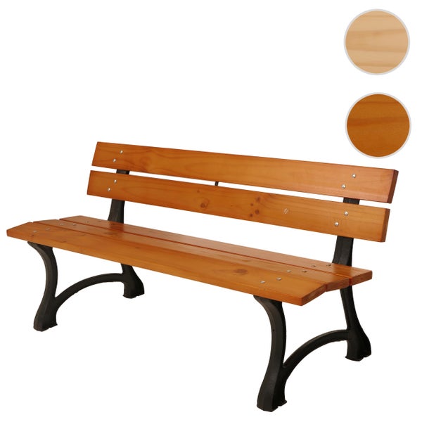 Gartenbank aus Holz mit Metallfüßen