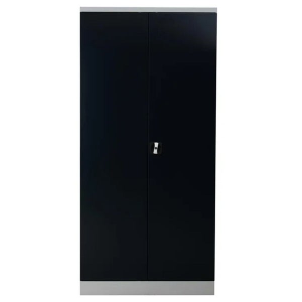 PROREGAL Stahlschrank Bee 6 Fachböden HxBxT 195 x 92 x 50 cm Pulverbeschichtetes & Verstärktes Fachbodenmaterial Grau & Schwarz