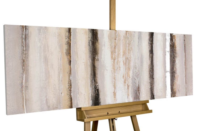 Handgemaltes Gemälde Acrylfarbe 150x50cm Beige